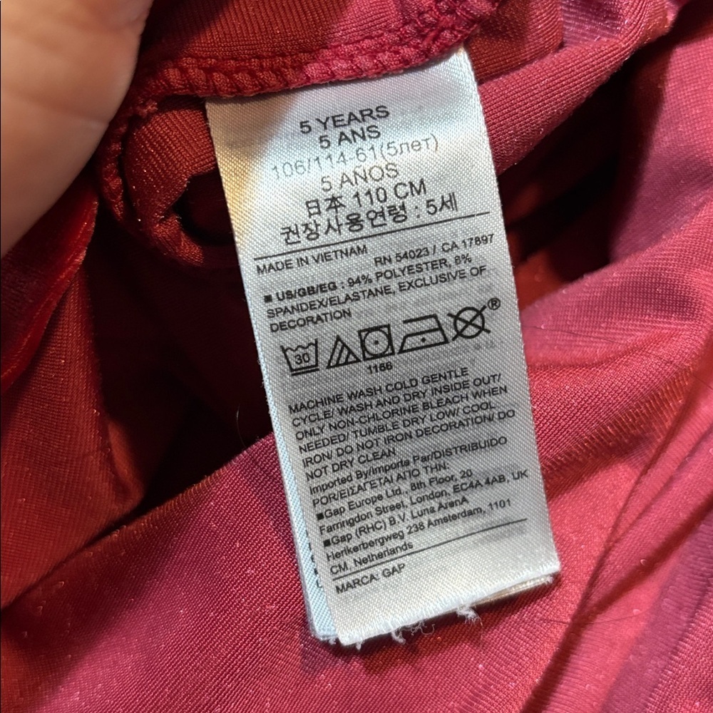 Gap Kids Red Velour Tiered Dress Size 5 | holiday | Christmas | festive | dressy - Picture 5 of 5